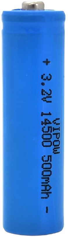 Vipow 14500 LiFePO4 TipTop, 500mAh, 3.2V, Blue Q50/500 (IFR14500-500mAhTT)
