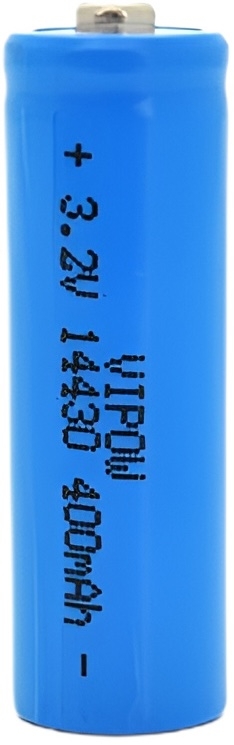 Vipow 14430 LiFePO4 TipTop, 400mAh, 3.2V, Blue Q50/500 (IFR14430-400mAhTT)