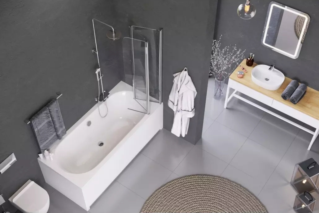 Шторка для ванны Excellent Fliper 120x140 см правая (KAAX.1309.1200.PR) цена 23688 грн - фотография 2