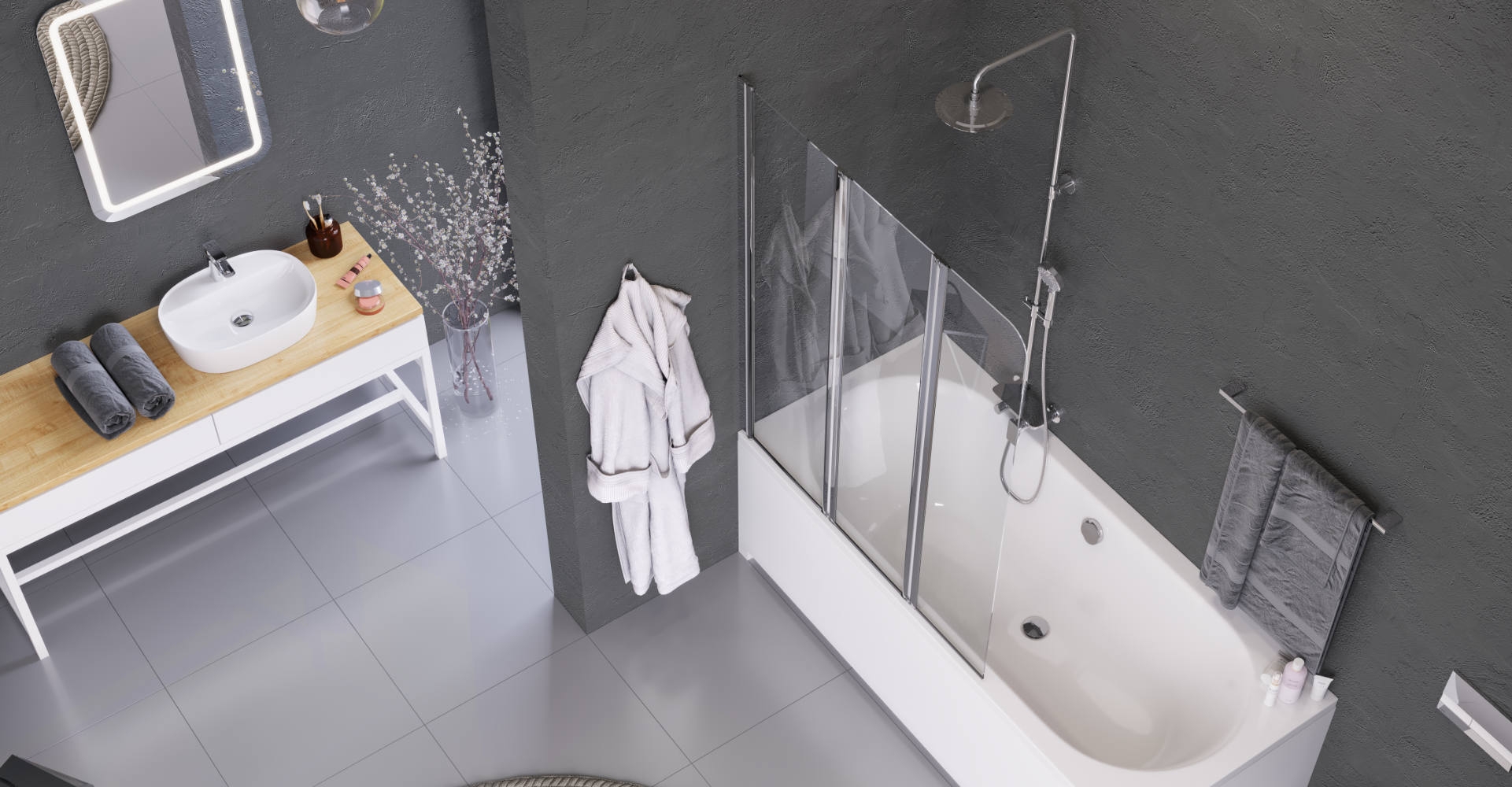 в продаже Шторка для ванны Excellent Fliper 120x140 см левая (KAAX.1309.1200.LE) - фото 3