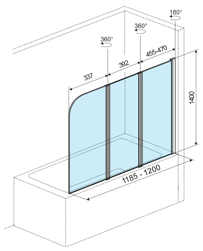 Excellent Fliper 120x140 см левая (KAAX.1309.1200.LE) Габаритные размеры