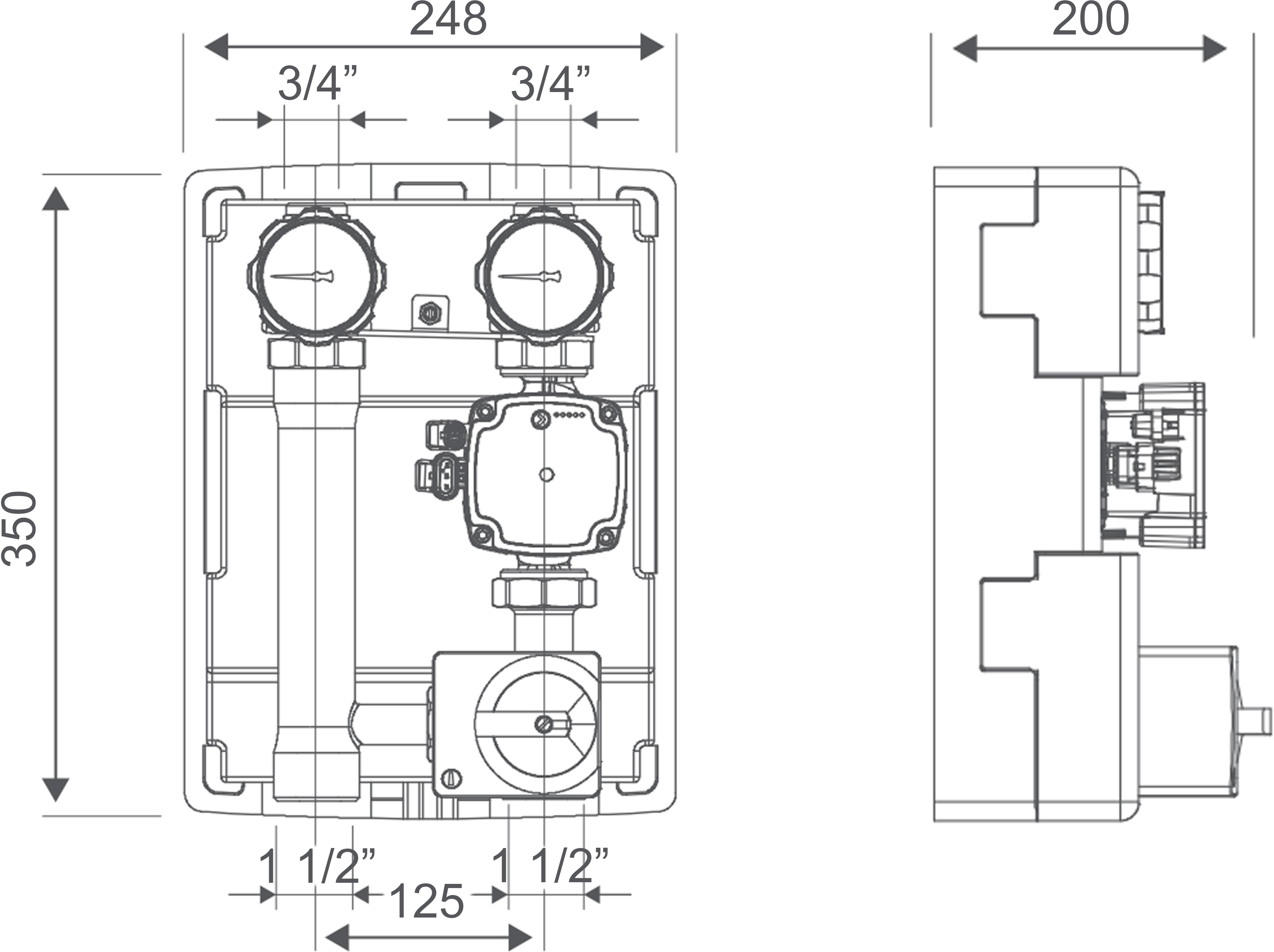 Icma №R001 1 1/2"x3/4" (93R001AED53) Габаритные размеры
