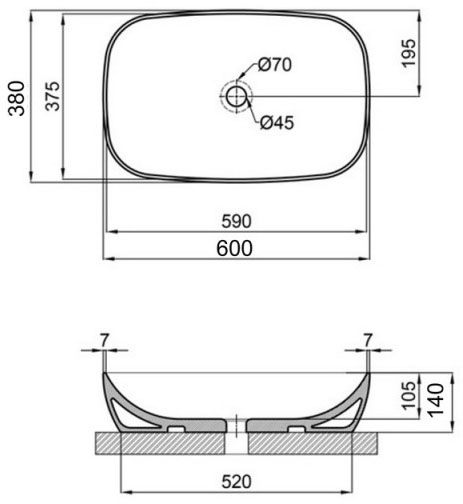 Q-Tap Cardinal White (QT04116257W) Габаритні розміри