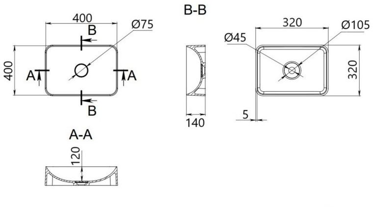 Q-Tap Kolibri White (QT10116303W) Габаритні розміри