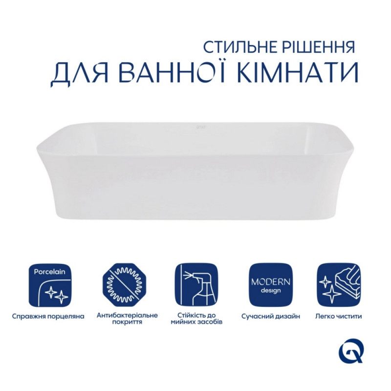 Умывальник Q-Tap Virgo N White (QT18116308W48462) цена 4965 грн - фотография 2
