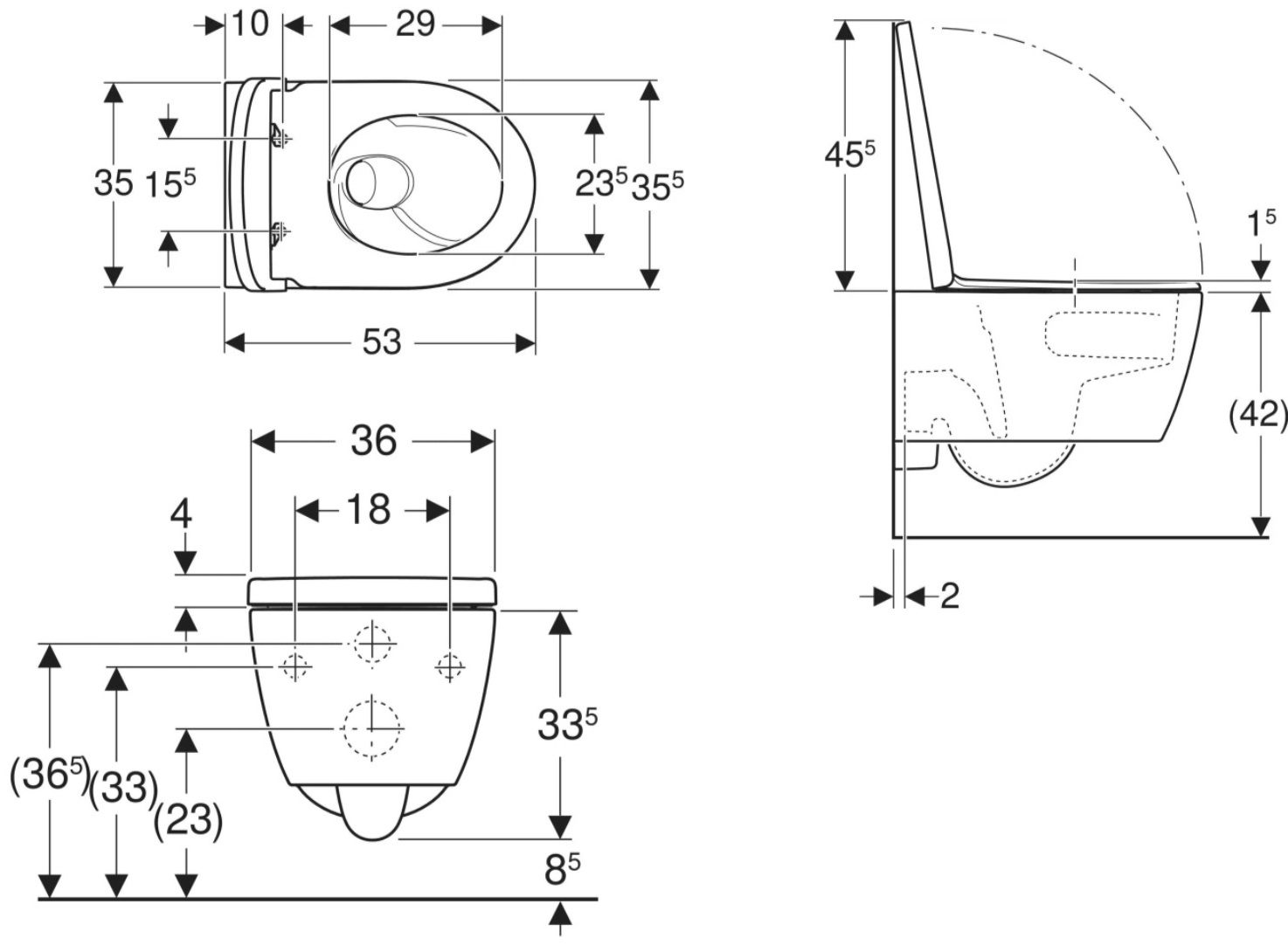 Geberit iCon (503.046.JT.1) Габаритні розміри