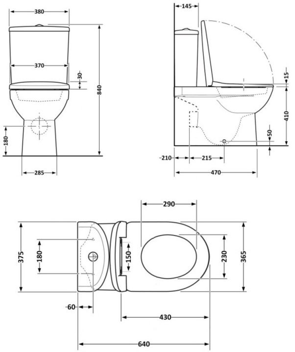 Q-Tap Jay Eco Ultra Quiet (QTJAY27W48749) Габаритные размеры