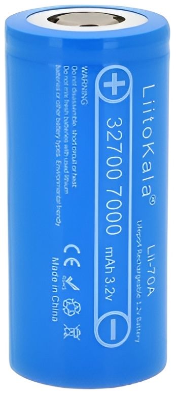Акумулятор LiitoKala LiFePO4 32700, 7000mAh, 30A, 3.2V (2.5-3.65V), Blue, PVC, Lii-70A
