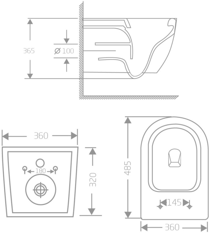 Q-Tap Jay Ultra Quiet, Matt Black (QT07335177MB) Габаритні розміри