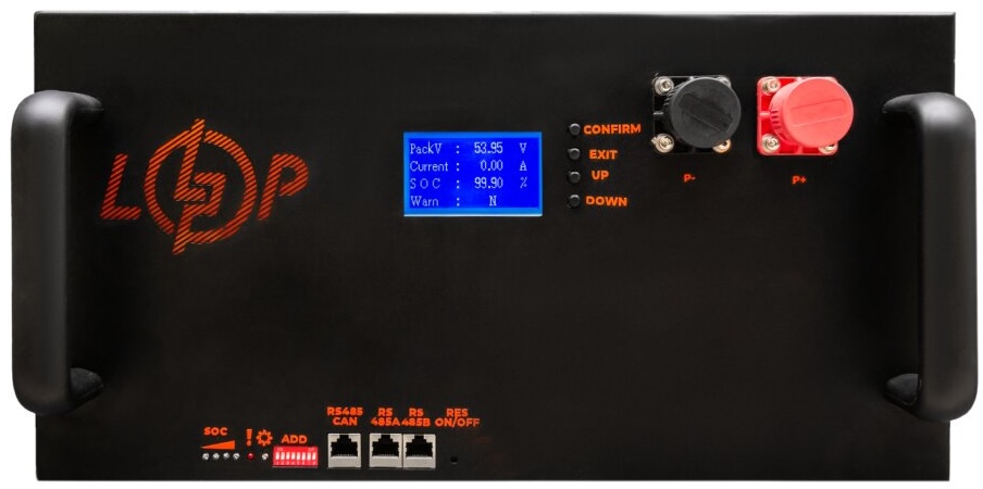 Аккумулятор LogicPower LP LiFePO4 51,2V - 230 Ah, 11776Wh, Smart BMS 200A/100A, LCD, RM, металл (23628)