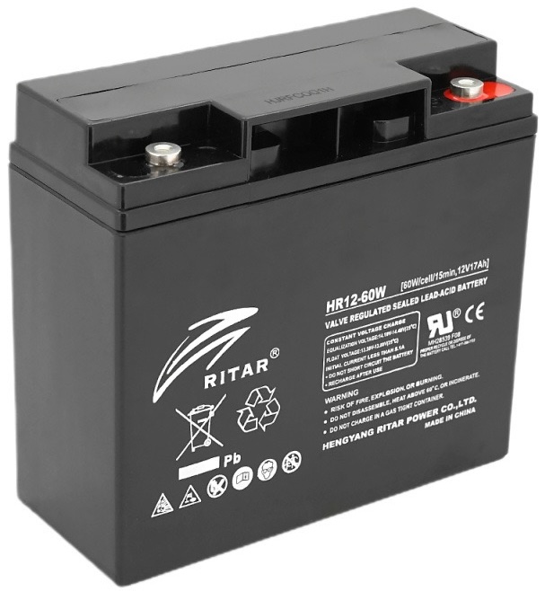 Акумулятор Ritar AGM HR12-60W, Black Case, 12V 17.0Ah (HR1260B)