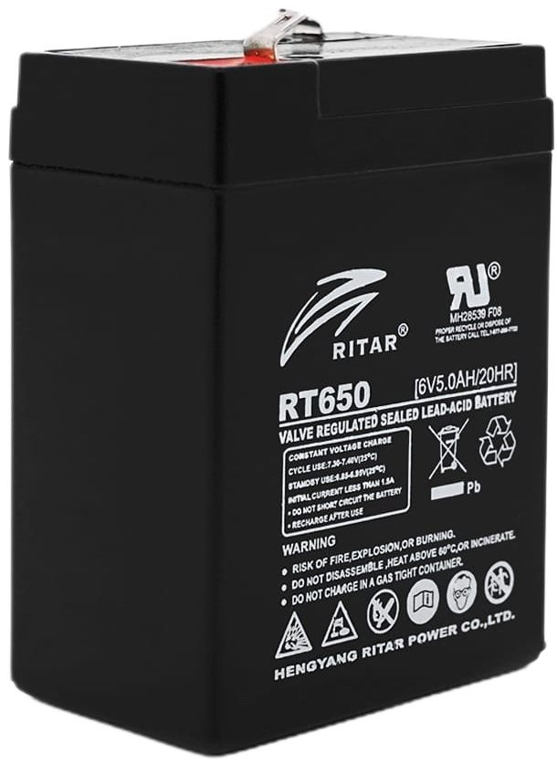 Акумулятор Ritar AGM RT650, 6V, 5Ah Black Case (RT650)