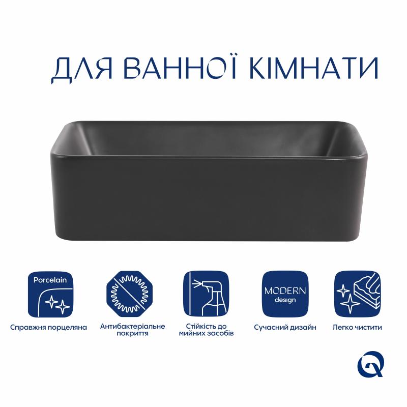Умывальник Q-Tap Tern Anthracite (QT17116069AN) цена 7418 грн - фотография 2