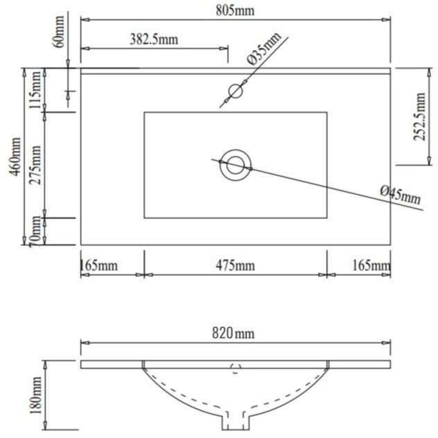 Q-Tap Albatross White (QT01113080CW1) Габаритные размеры