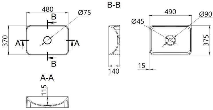 Q-Tap Tern Marble (QT17116069MR) Габаритные размеры