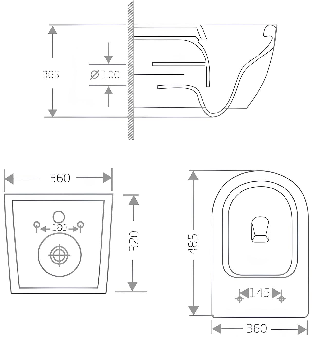 Q-Tap Jay Rimless, White (QT07335177RW) Габаритні розміри