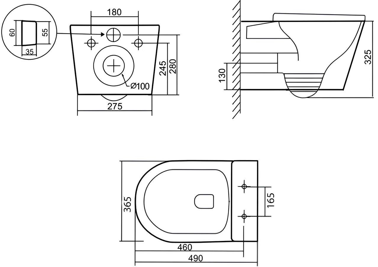 Q-Tap Scorpio Ultra Quiet (QT14332380ASW) Габаритні розміри