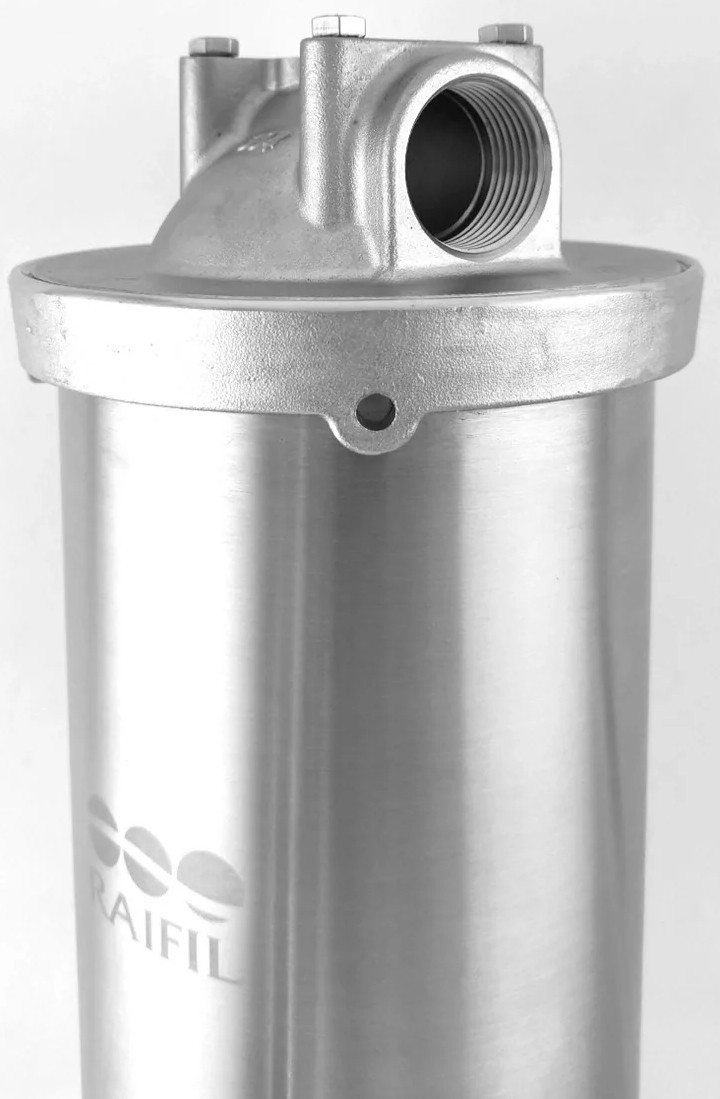в продаже Магистральный фильтр Raifil 10 Big Blue 1" нержавеющая сталь с дренажным подключением 1/2" (HMF-10D) - фото 3