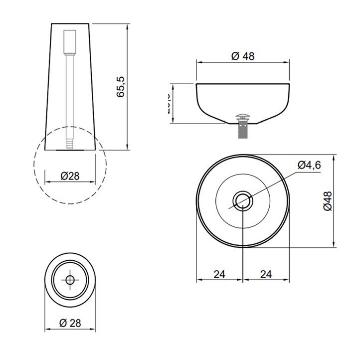 Antonio Lupi Albume (ALBUME10_Ceruleo-ALBUME20_Ceruleo) Габаритні розміри