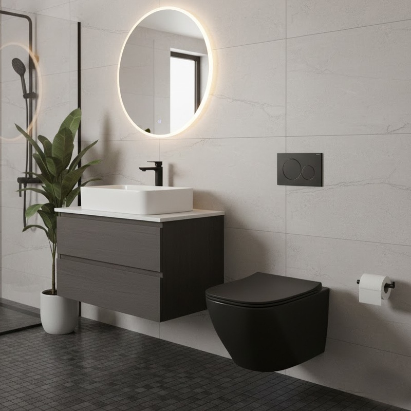 Унітаз підвісний Simas Juniper JU18/F85/JU004, Matte Black ціна 29524 грн - фотографія 2