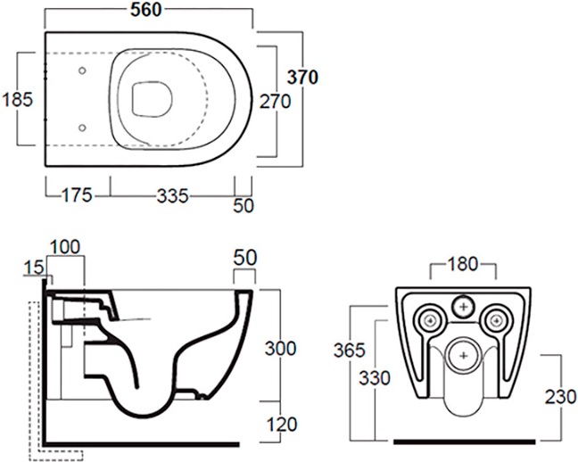 Simas Trevi TR18/F85/TR004, Matte Cemento Габаритні розміри