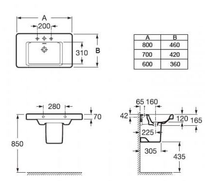 Roca Khroma A337652000 Габаритні розміри