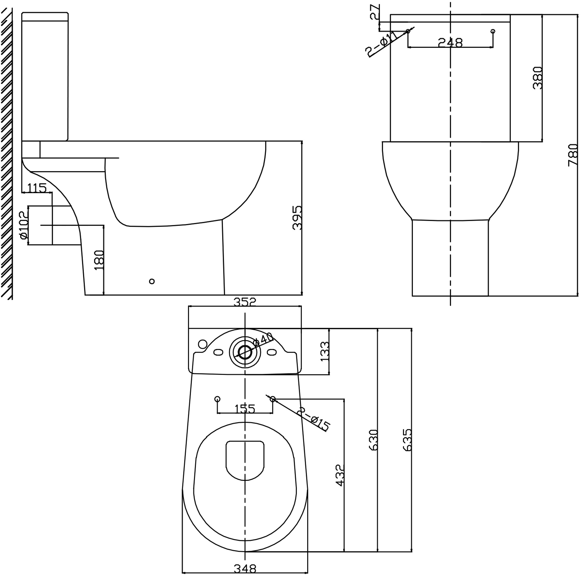 Pearl Prima B (CT-PHB-PP) Габаритні розміри