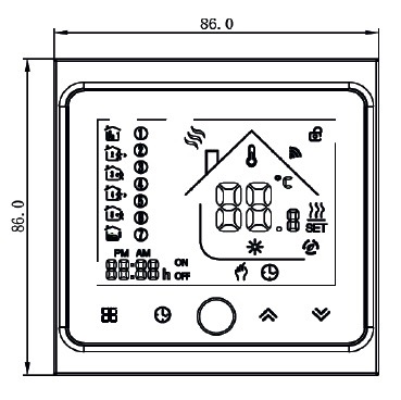 Tervix Pro Line ZigBee, для теплого пола, черный (117140) Габаритные размеры