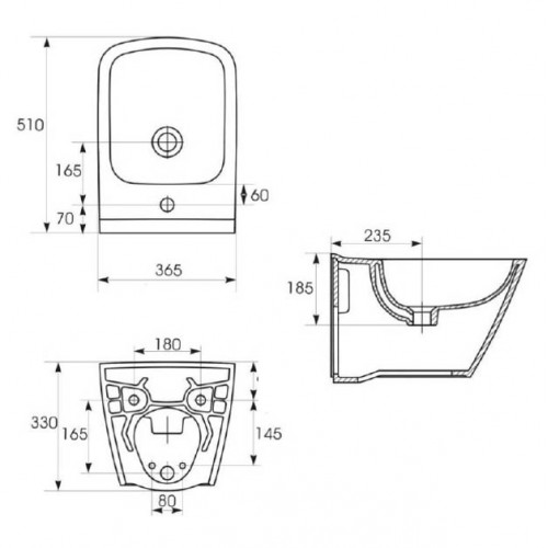 Cersanit City (К35-045) Габаритные размеры