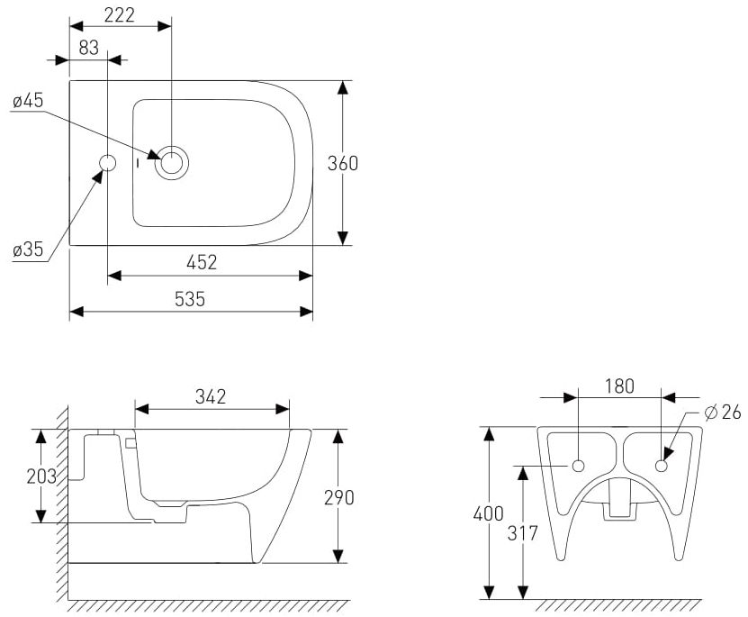 Volle Solo 13-55-112 Габаритні розміри