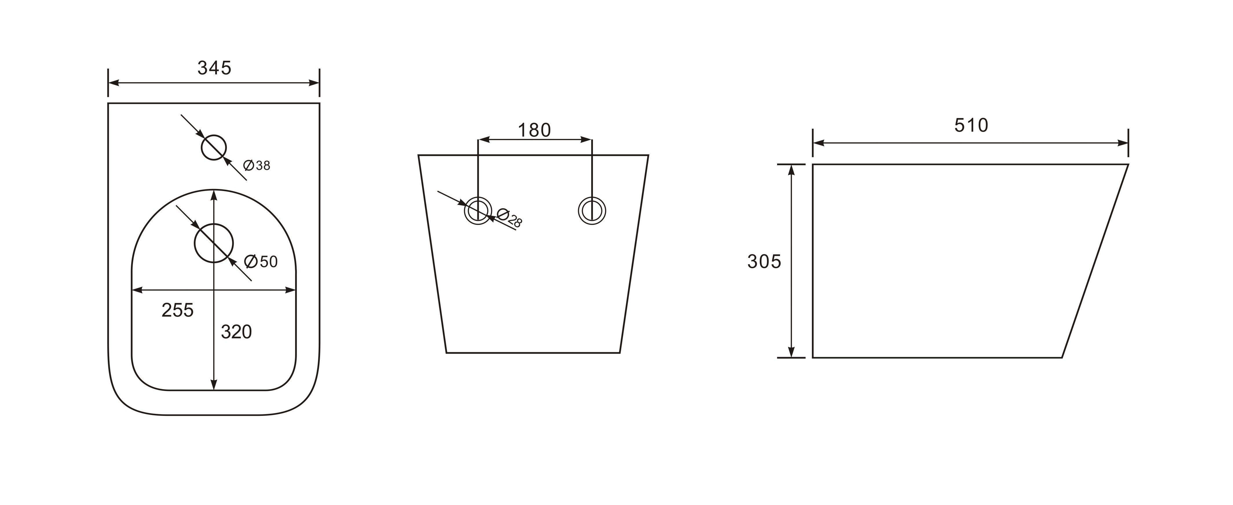 Volle Libra de la noche 1321.161004 Габаритні розміри