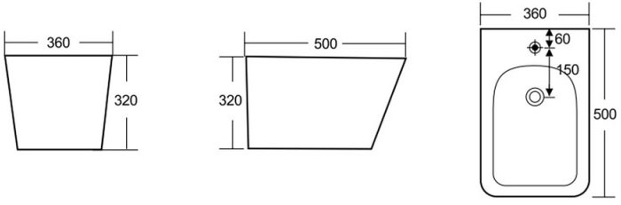 Q-Tap Tern New Matt Black QT17551303GMB Габаритные размеры