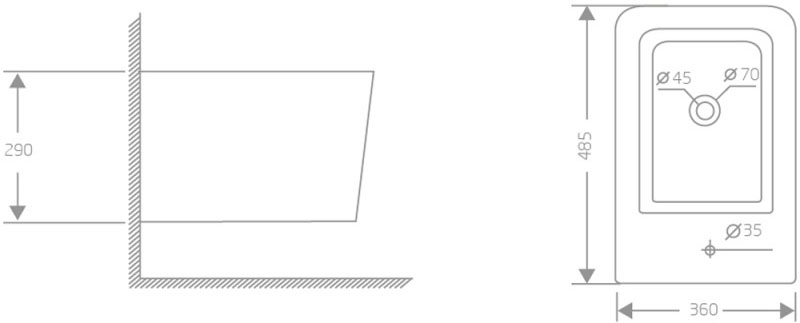 Q-Tap Crow White QT05555371W Габаритные размеры