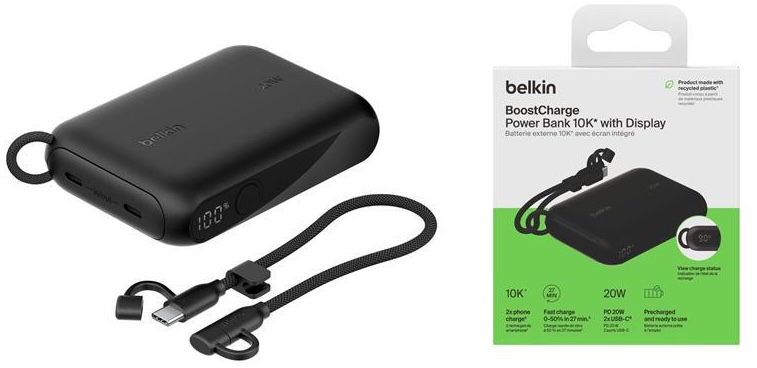 Повербанк Belkin 10000 mAh 20W, Black (BPB027HQBK) зовнішній вигляд - фото 9