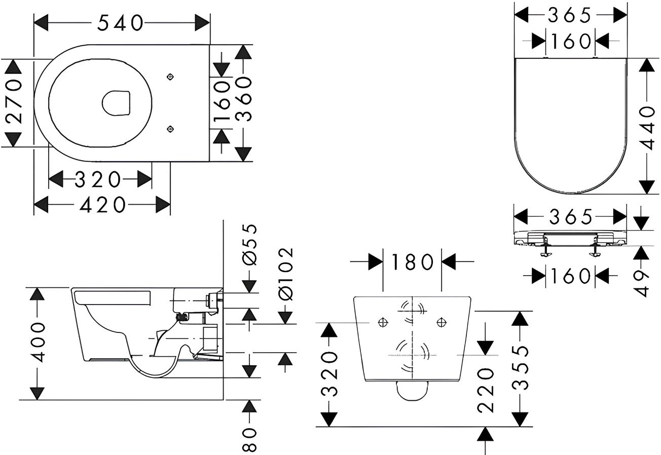 Hansgrohe iFrame + EluPura S (60301200) Габаритные размеры