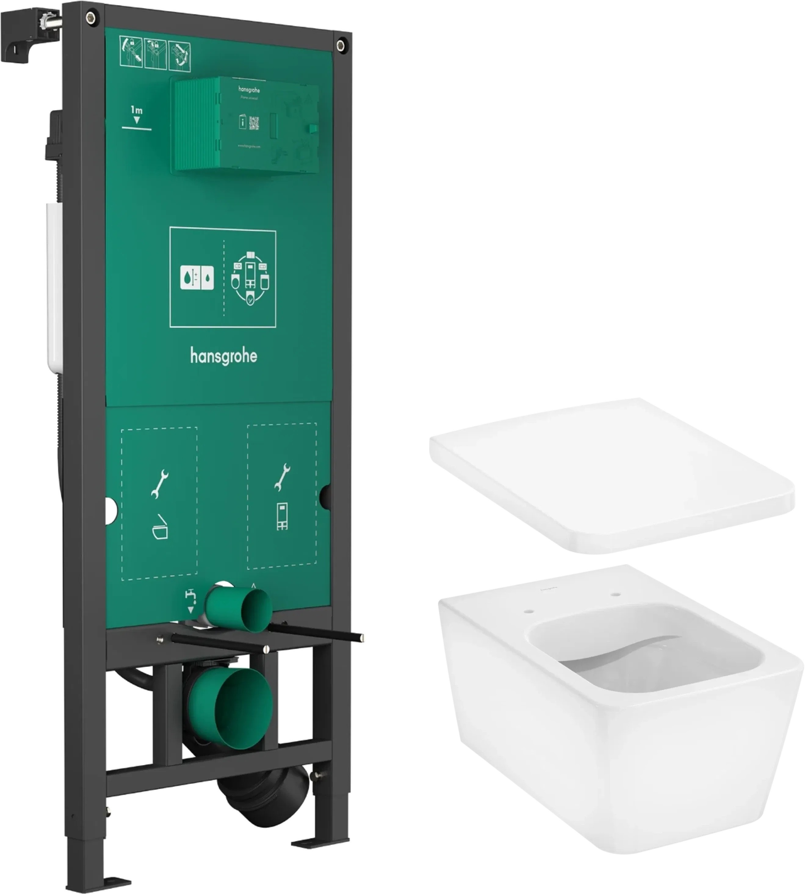 Комплект инсталляции с унитазом Hansgrohe iFrame + EluPura Q (60301100)