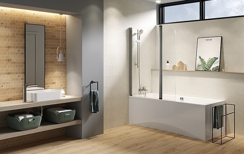 Шторка для ванни Cersanit Easy New 140x115 ( S301-290) ціна 8880 грн - фотографія 2