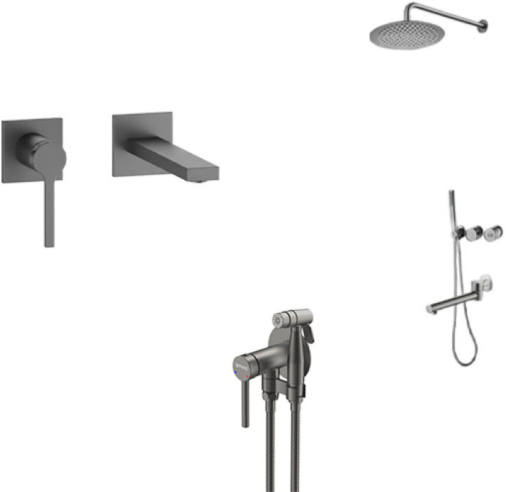 Набор смесителей Nett QGr-22 + TSGr-99 + Gappo G7206-9