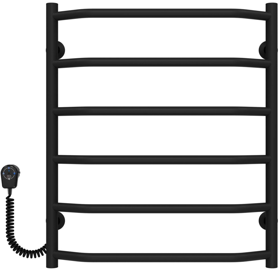 Полотенцесушитель Deffi Трапеция П6 500x600, Черный, EF16, Левое подключение (D.TR.60.50.6.E.B.L.5)