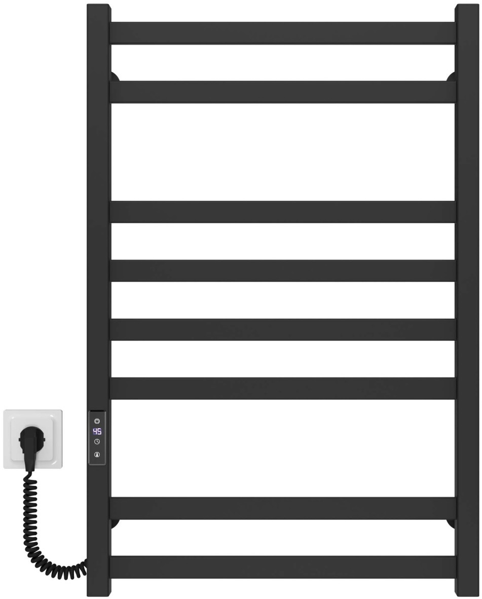 Полотенцесушитель Deffi Avast ЧФ П8 500x800 Е, Черный, JD04, Левое подключение (B.AV.80.50.8.E.B.L.2)