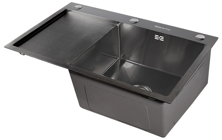 Кухонна мийка Britc HM HS7848R-B чорна ціна 4228 грн - фотографія 2