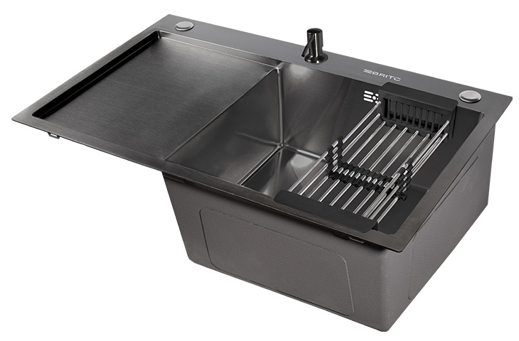 в продаже Кухонная мойка Britc HM HS7848R-B черная - фото 3