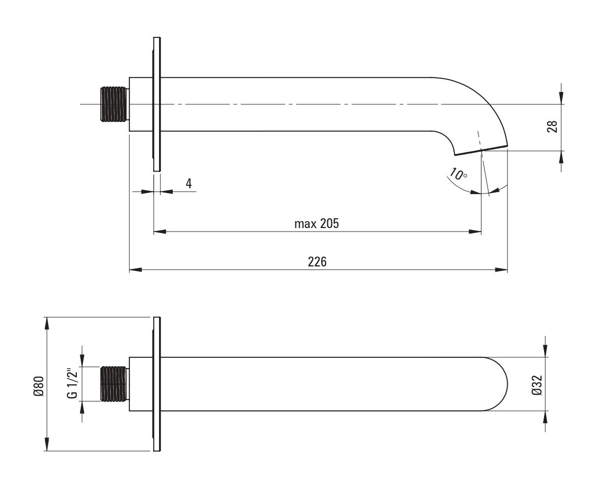 Deante Silia BQS_N18P Габаритные размеры