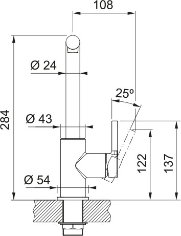 Franke Lina L Shape Оникс (115.0728.478) Габаритные размеры