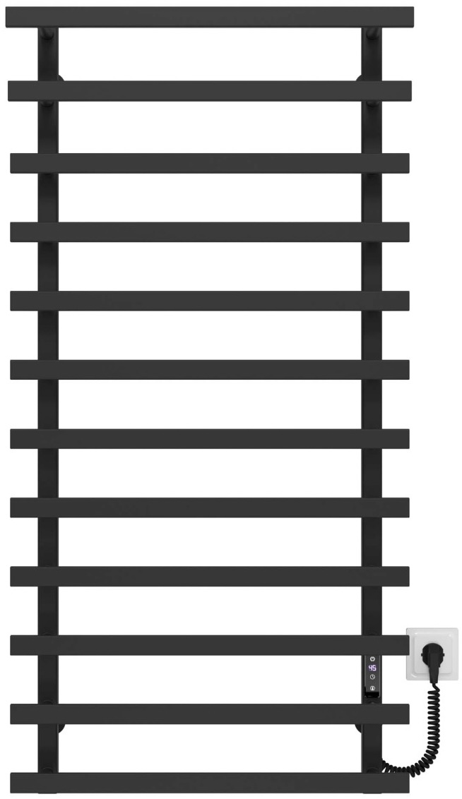 Полотенцесушитель Deffi Breeze П12 500x1200 Е, Черный, JD04, Правое подключение (A.BZ.120.50.12.E.B.R.2)