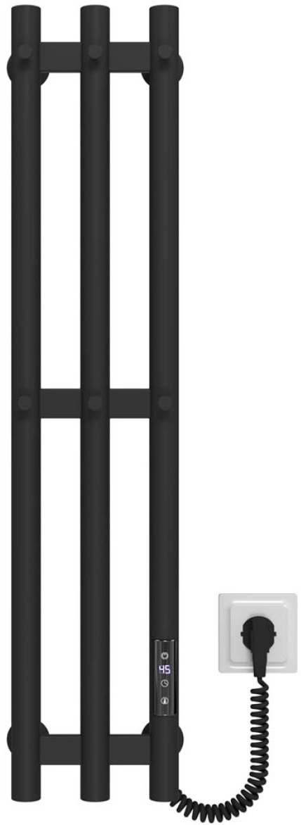 Полотенцесушитель Deffi Zara П3 140x800 E, Черный, JD03, Правое подключение (A.CL.80.14.3.E.B.R.1)