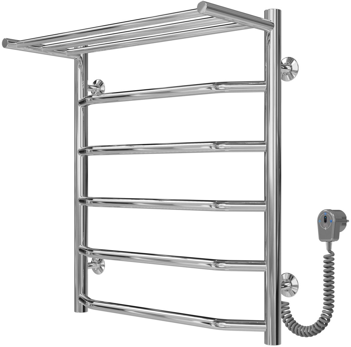 Полотенцесушитель Deffi Трапеция с полкой П6 500x600 Е, Хром, EF16, Правое подключение (C.TP.60.50.6.E.C.R.5) цена 4608 грн - фотография 2