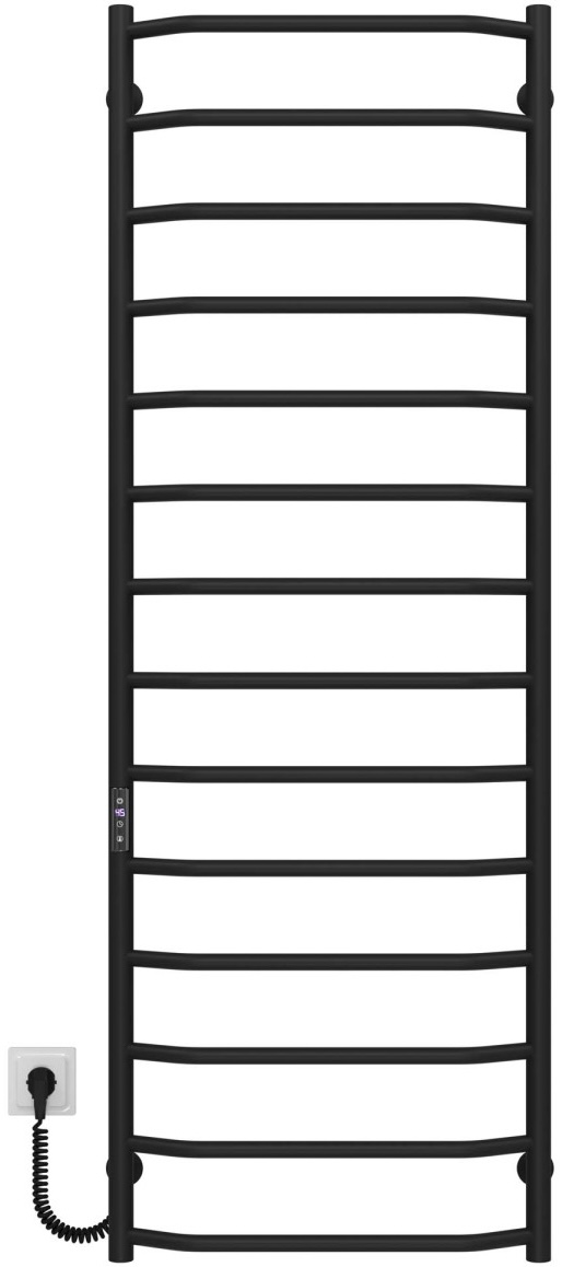 Полотенцесушитель Deffi Трапеция П14 500x1500 Е, Черный, JD03, Левое подключение (C.TR.150.50.14.E.B.L.1)