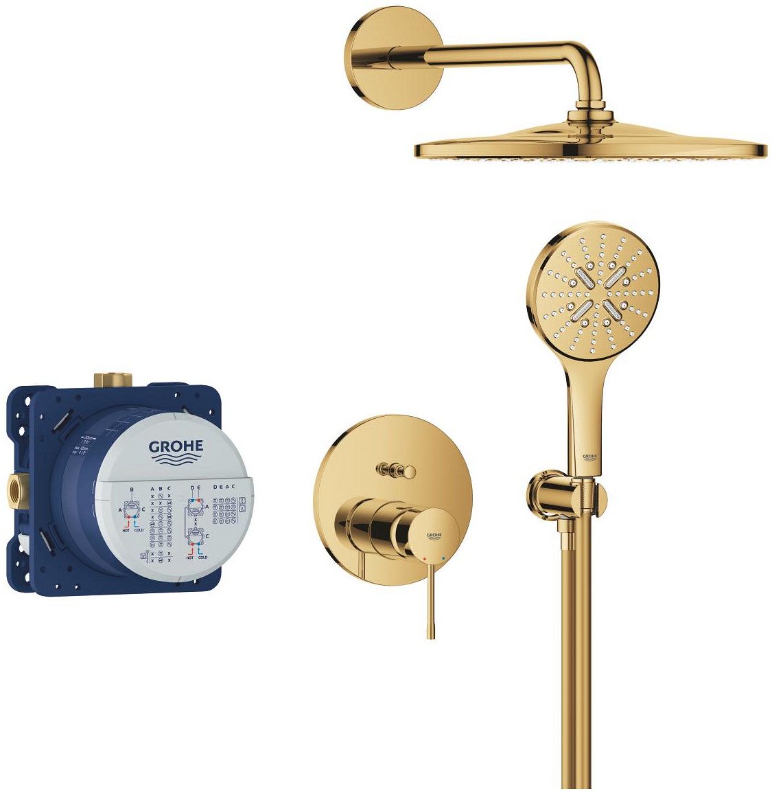 Душевая система Grohe Essence Rainshower Mono 310 25287GL0 цена 66249 грн - фотография 2