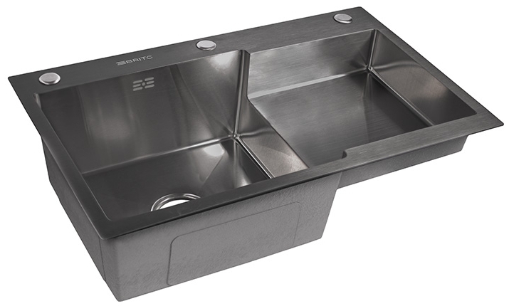 Кухонна мийка Britc HM HS7848LB-B чорна ціна 4495 грн - фотографія 2